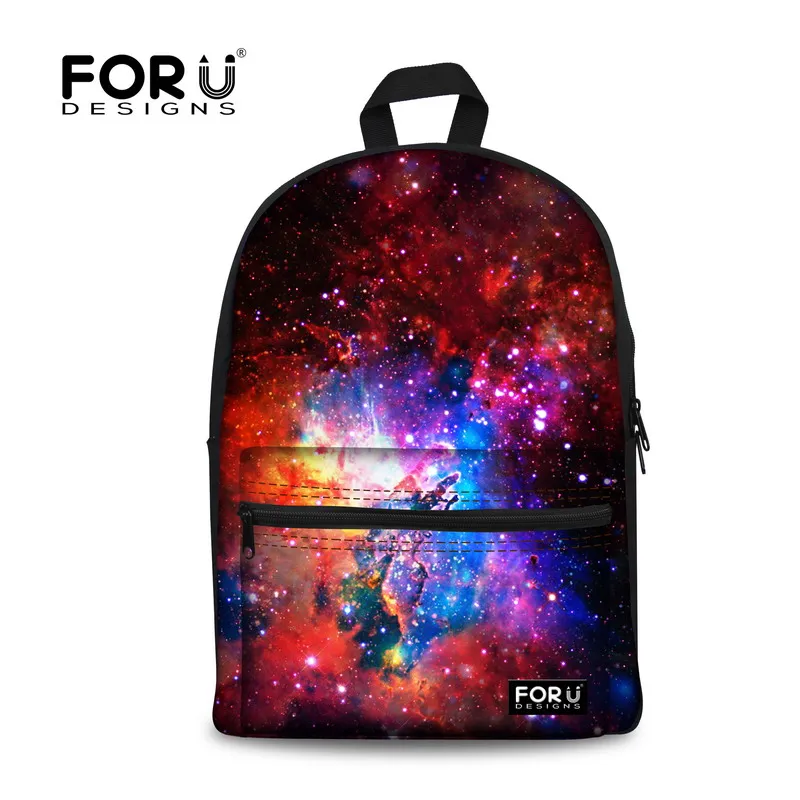 FORUDESIGNS/женские рюкзаки крутая цветная Галактическая звезда холщовый рюкзак для