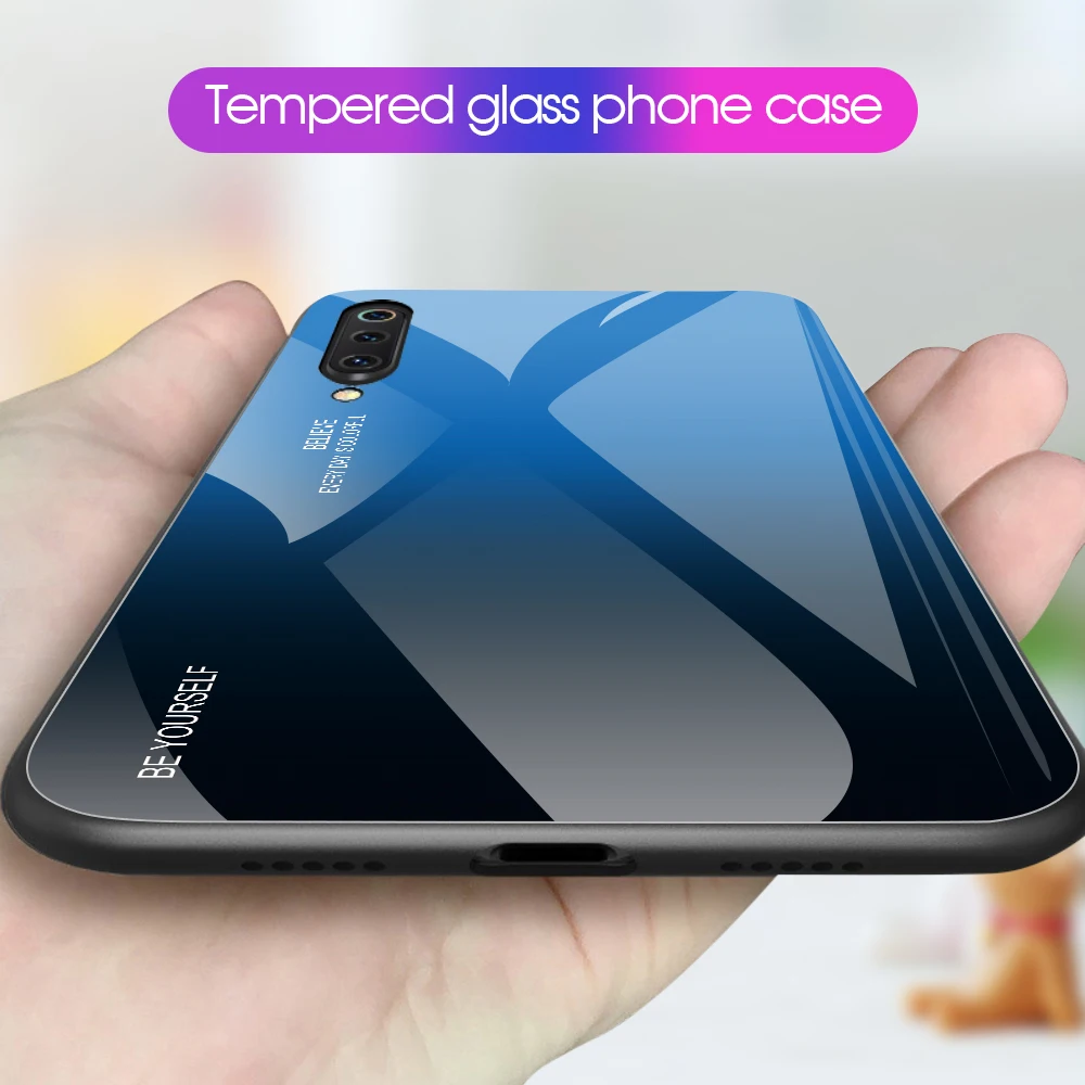 

Gradient Tempered Glass Case For Xiaomi Mi 9 SE 8 Lite Mi A2 A1 Soft Frame Cover For Xiaomi Mi9 Mi8 Mi Mix 3 2s Max 3 5X 6X Case