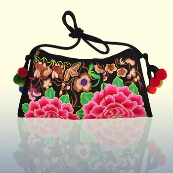 

Hot National Embroidered Shopping handbag!Nice Bohemian Floral embroidery Women Shell Shoulder&Crossbody bags Vintage Canvas bag