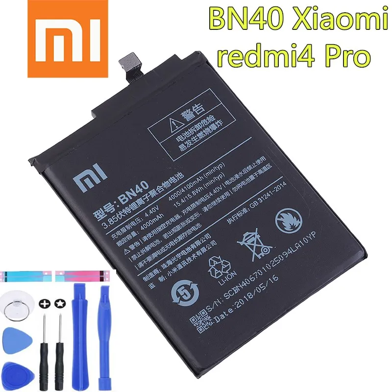 Xiao mi BN40 аккумулятор для телефона Xiaomi Redmi 4 Pro Prime 3g ram 32G rom Edition Redrice Red батарея 4100 mAh +