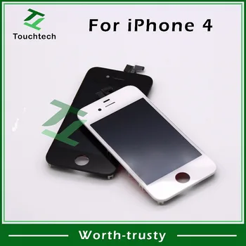 

100PCS Grade AAA Hot For iPhone 4 LCD Complete Display with Glass Touch Screen Digitizer Repair Assembly Free Ship via DHL