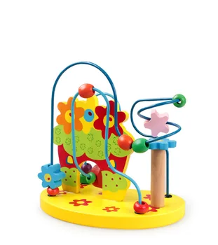

Chanyaore Baby Toys 1pcs 22cmx12cmx23cm Particles flower Beads Toy Beech Wood Baby Education Wooden Toys 5149