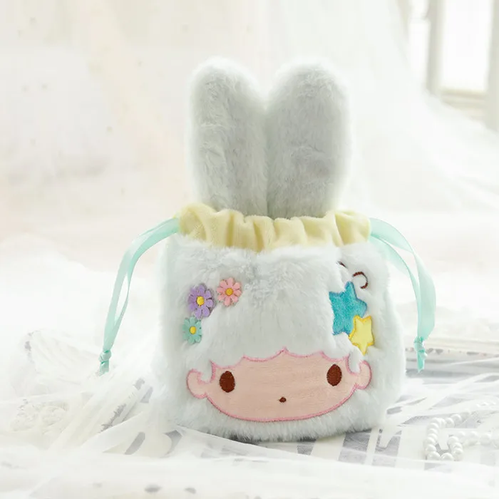 Милые плюшевые игрушки цветок shelliemay StellaLou персонажи Little Twin Stars, которая проигрывает мелодии из purin Cinnamoroll сумка-кисет на день рождения, подарок на Рождество, 1 шт - Цвет: blue little twin