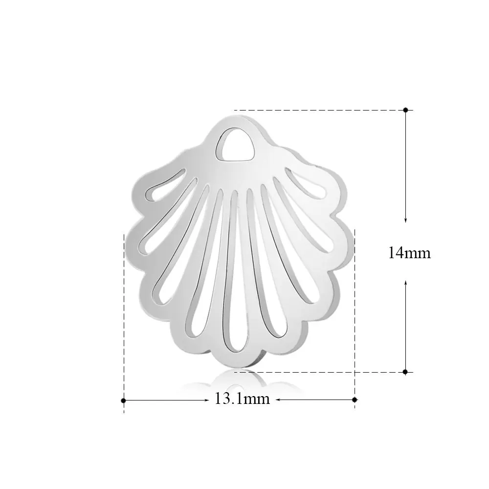 10 шт. 316L нержавеющая сталь полированный серебряный тон океанская раковина морской конек выдалбливают оболочки Подвески DIY ювелирных изделий