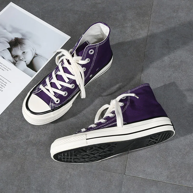 Классическое фиолетовое высококачественное новое поступление; женская модная парусиновая обувь для бега; повседневные кроссовки из проветриваемой ткани