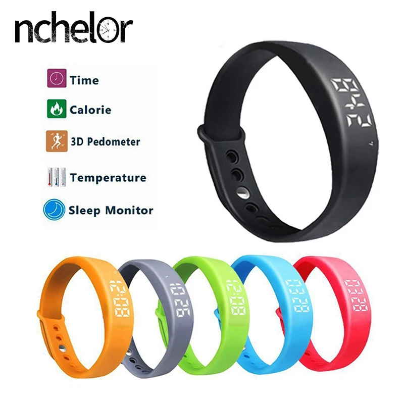 

Fashion Sport Smart Watch Fitness Bracelet Wristband Activity Tracker with Sleep Steps Calorie Temperature Monitor Smart Band