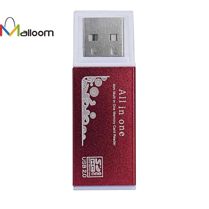 Malloom Новое поступление универсальный металлический USB 2,0 все в 1 мульти SD TF считыватель карт памяти для ПК компьютера мобильного телефона и 15