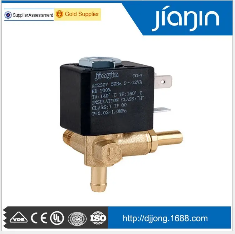 JYZ-3C1 нормально закрытый N/C 2/2 Way AC 230V G1/8 'латунный Утюг Паровая вода 2 положения 2 способ Соленоидный клапан