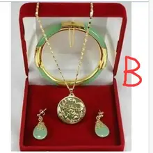 Последние несколько стилей модные ювелирные изделия зеленые модные ожерелья подвески, серьги, браслеты Набор нефритовые ювелирные изделия с кристаллами