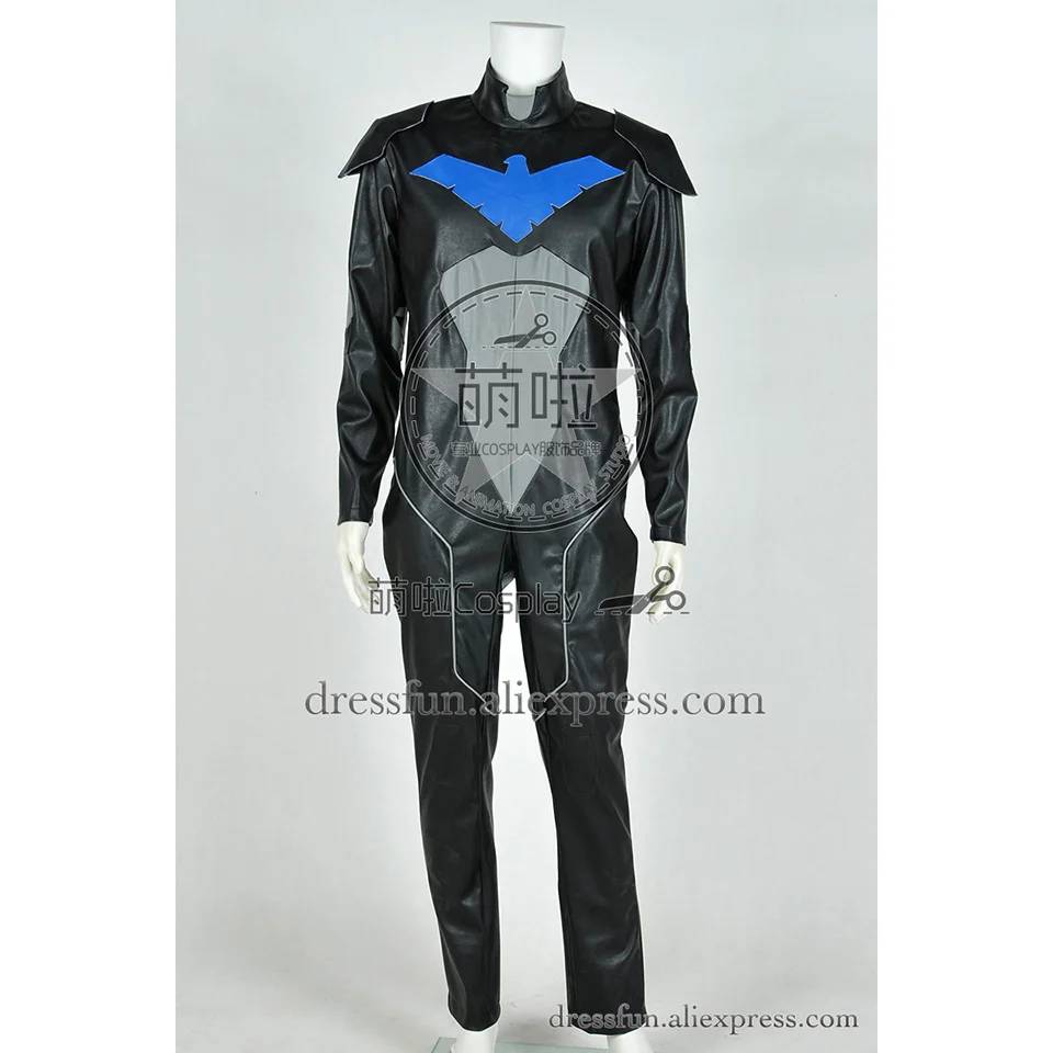 Young Justice Cosplay Nightwing Costume Jumpsuit Uniform Outfit Black Version