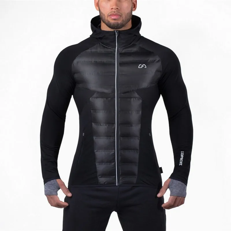 2017 New Fitness Jackets Stunning Men s Cotton Jackets Coats Fitness Ultra thin will breathe muscles