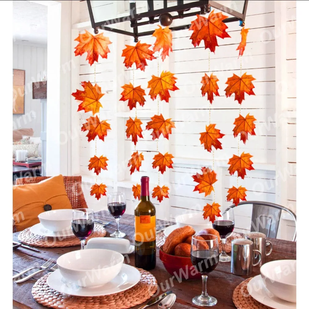 OurWarm Halloween Maple Leaves String Lights 3M 30 LED Fall Garland Holiday Party Light Festive Event Supplies DIY Decoration
