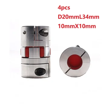 

4pcs 10x10 D20L34 Aluminium Shaft Plum Coupling Motor Connector Flexible shaft CNC Parts