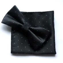 Мужской черный формальный твердый галстук-бабочка модный мужской Карманный платок квадратный костюм джентльмен галстук Свадьба Бабочка шеи одежда