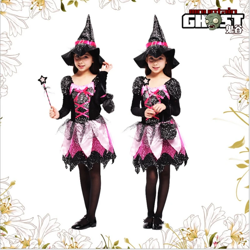

Witch Costume Fancy Children Halloween Children's Halloween Witch Costume Girls Free Shipping