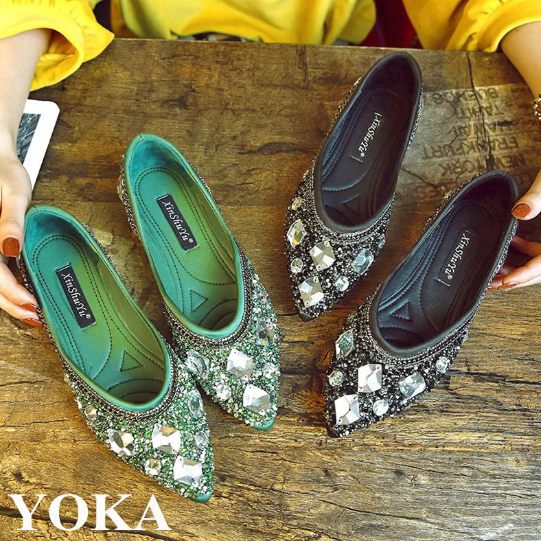 embellished flat mules