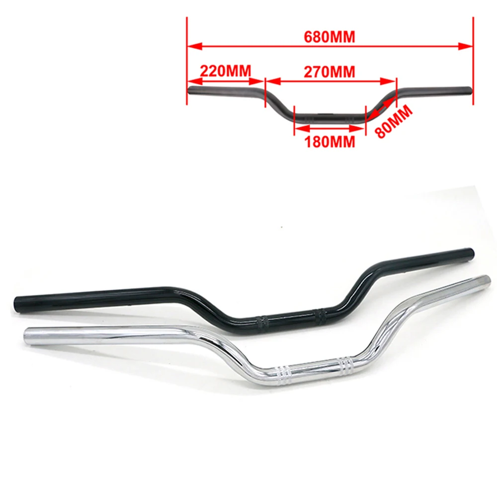 

Motorcycle 22mm*680mm Black Chrome Retro Drag Handle Handlebar Bar Steering Wheel For Harley Honda Kawasaki Suzuki Yamaha