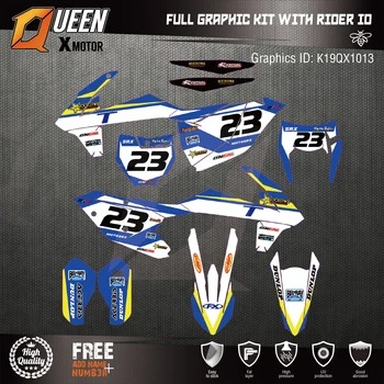 

Queen-X Custom Team Graphics Backgrounds Decals 3M Stickers Kit For KTM EXC 2017-2019 SX-F 2016-2018 013