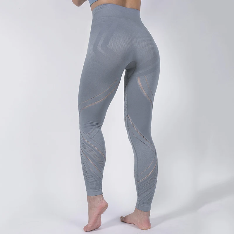 Сплошной цвет колготки для спортзала дышащая сексуальная сетка трикотажные брюки для йоги бесшовные колготки бедра толкают высокой талией женские фитнес колготки спортивная одежда