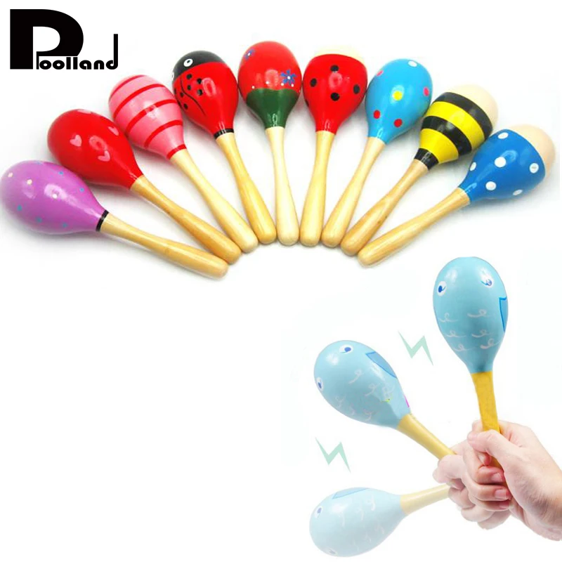 

Wooden Maraca Hand Rattles Kid Musical Party Educational Child Baby Shaker Musical Instrument Toy For Children Gift P20