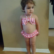 Дети маленьких Обувь для девочек Танкини бикини Купальники для малышек лук повода оборками купальный костюм Пляжная одежда Купальники двойка