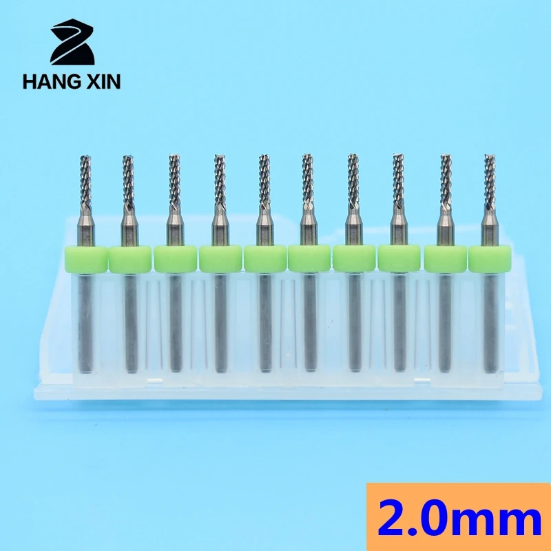 

Tungsten Carbide PCB Milling Cutter 2.0mm 2.1mm 2.2mm Engraving Machine Corn Cutting End Milling Cutter PCB Drill CNC Router