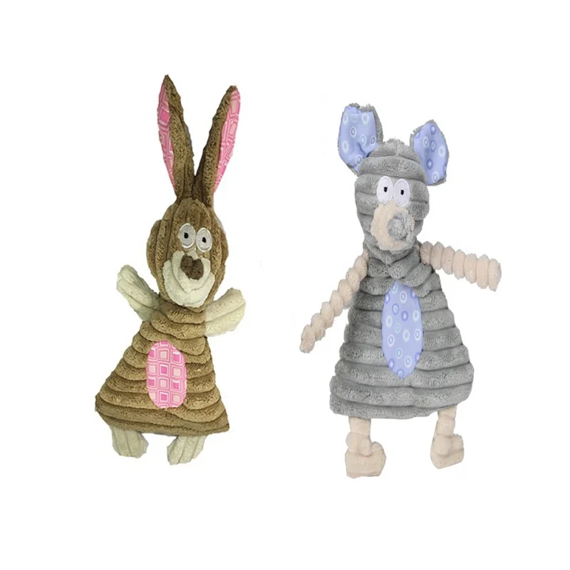 

2019 Dog Toys Pet Puppy Chew Squeaker Squeaky Plush Sound Cute Rabbit Elephant Stuffed Dog Squeaking Toy