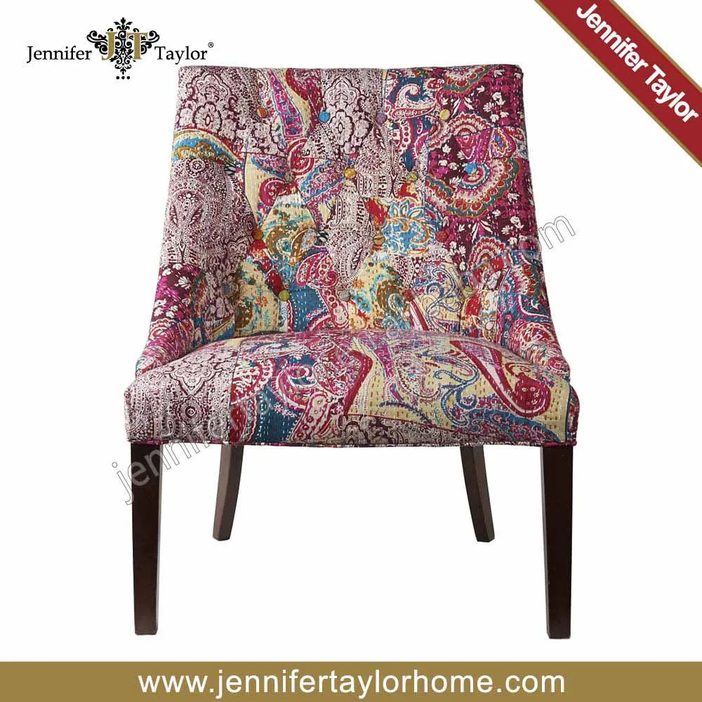 Kantha Fabric covered Red Upholster Chair 5320 921 71fabric covered