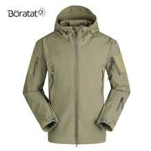Camouflage Coat Shark Skin Softshell Military Tactical Jacket Men Waterproof Coat Camouflage Jacket Hooded Army Camo Clothing
