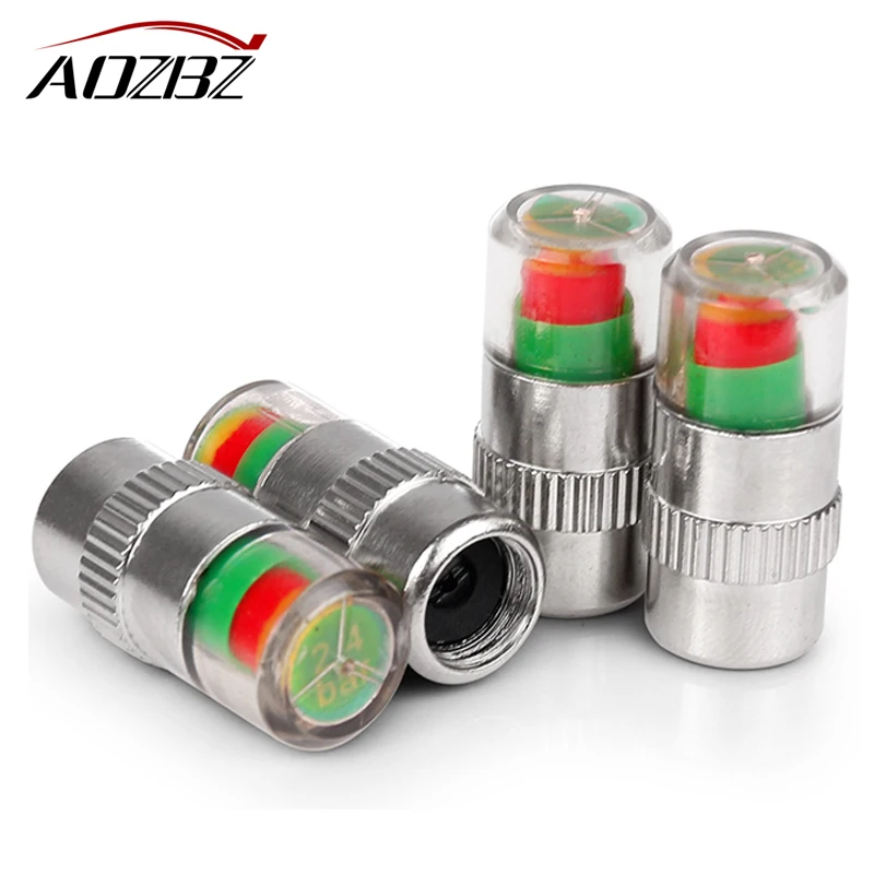 4PCS Air Warning Alert Tire Valve Pressur Cap Car Auto Tire Air Pressure Valve Stem Caps Sensor