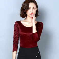 wine red Женская футболка модная повседневная с длинным рукавом blusas размера плюс 3XL одноцветная футболка мягкие трикотажные топы Весенняя женская футболка s - Цвет: wine red