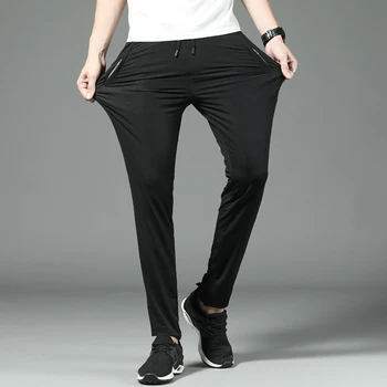 

2019 Brand High Quality thin Mesh fabric Pants Men Spring summer Fashion sport Slim Fit thin Casual Male jogging Trousers Mens