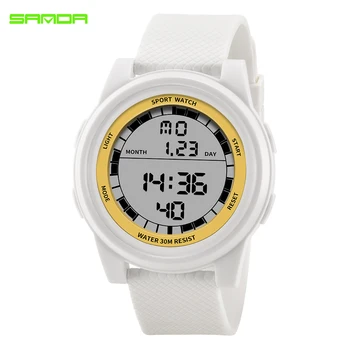 

SANDA Ultra Thin Digital Wristwatches Mens LED Electronic Sport Watches Fashion Big Dial Waterproof Clock Men reloj hombre 2018
