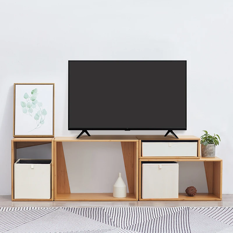 Zen S Bamboo Cube Storage System Dresser Cabinet Unite With Cloth