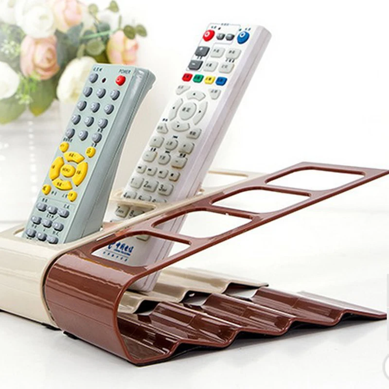 

Four Grid Remote Control Shelves Storage Box Plastic Desktop Organizer Stationery Racks Mobile Phone Storage Holder For Desk