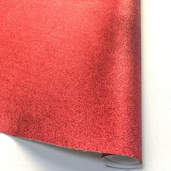 Frosted Fine Glitter Iridescent Vinyl Craft Fabric (Red 20x135cm)