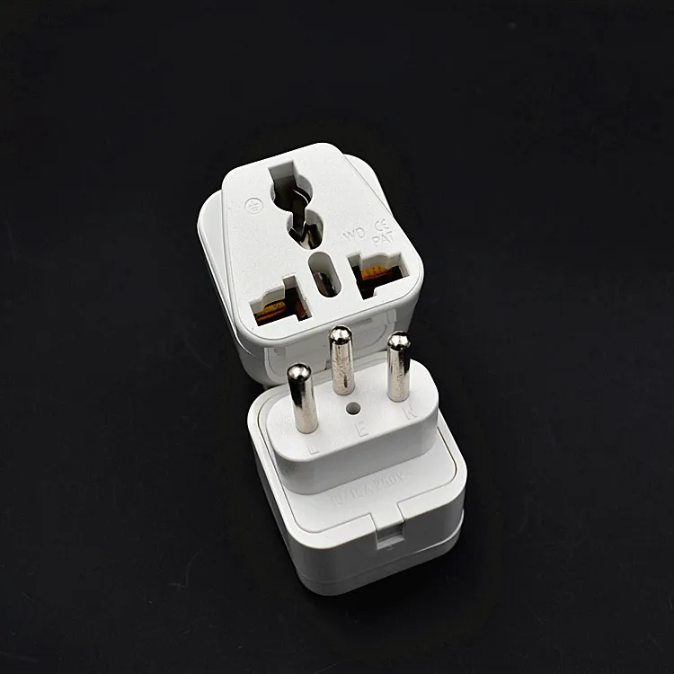 10pcs/lot Switzerland Plug Adapter 2 Pin to Swiss 3 Round Pin Plug