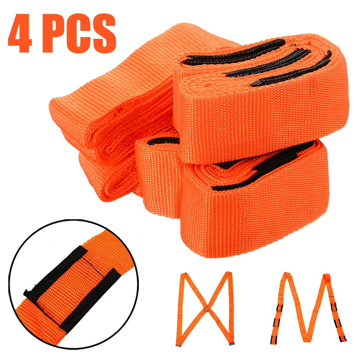 4Pcs Lifting Moving Straps Harnesses Heavy Duty Transport Furniture Cargo Movers Carry Rope Aid