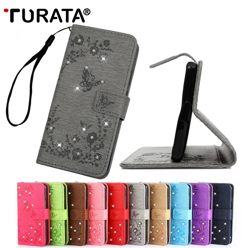 TURATA Bling Diamond Leather Flip Stand Wallet Case For Huawei Honor 10/P20 Pro/7C/P20 Lite/P20 Luxury Emboss Butterfly Cover | Мобильные