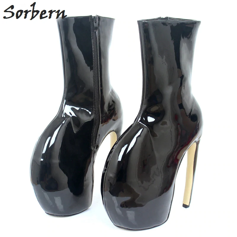 Sorbern/женские ботильоны Gaga на необычном каблуке 18 см; ботильоны для женщин; ботинки на плоской подошве; женские ботинки для взрослых; цвет на заказ; женские ботинки черного цвета