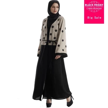 

2018 fashion muslim adult embroidery abaya Arab Fashion Turkey Middle East Fashion Cardigan Dresses Musical Robe Ramadan wj826
