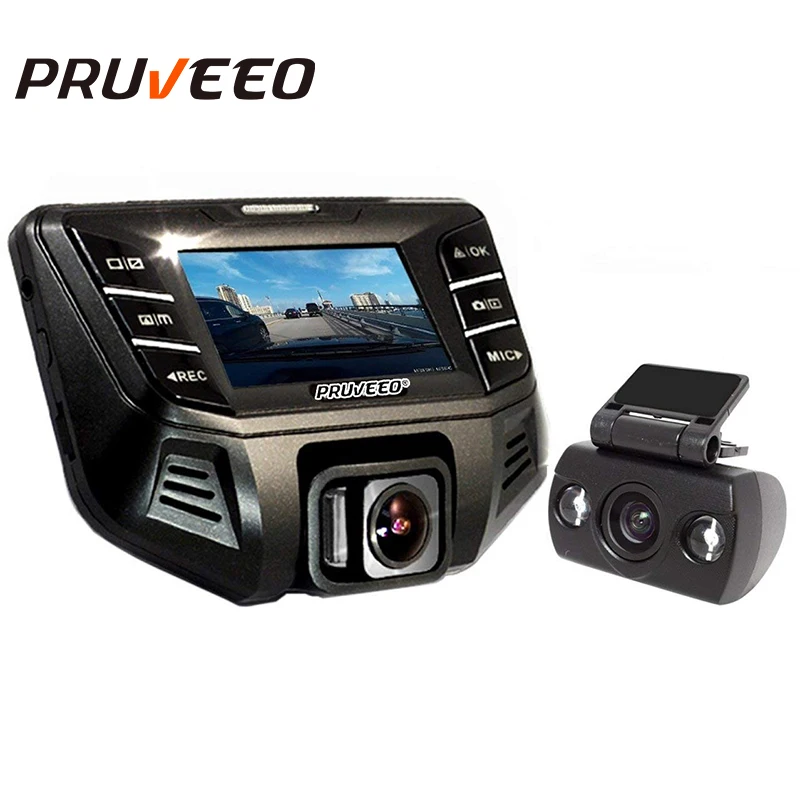 Pruveeo S500 двойной объектив автомобиля Dve Dash Cam с датчиком изображения SONY EXMOR. Ночное видение 1080P+ 480P