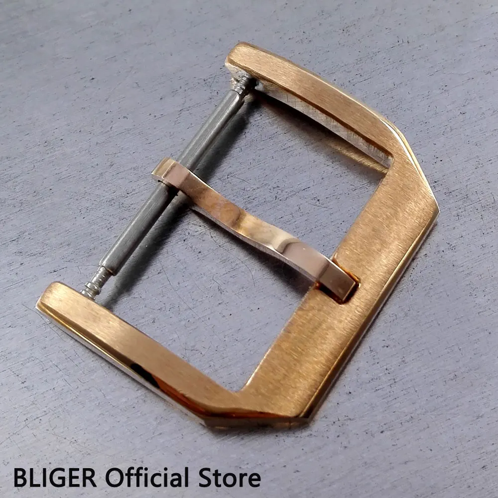 Fivela de Ouro Fivela de Ajuste Automático do Relógio em Aço Inoxidável dos Homens Cinta de Couro Fivela de Fecho Bliger Subiu Assistir Pin Bu5 18mm 1 – Pcs