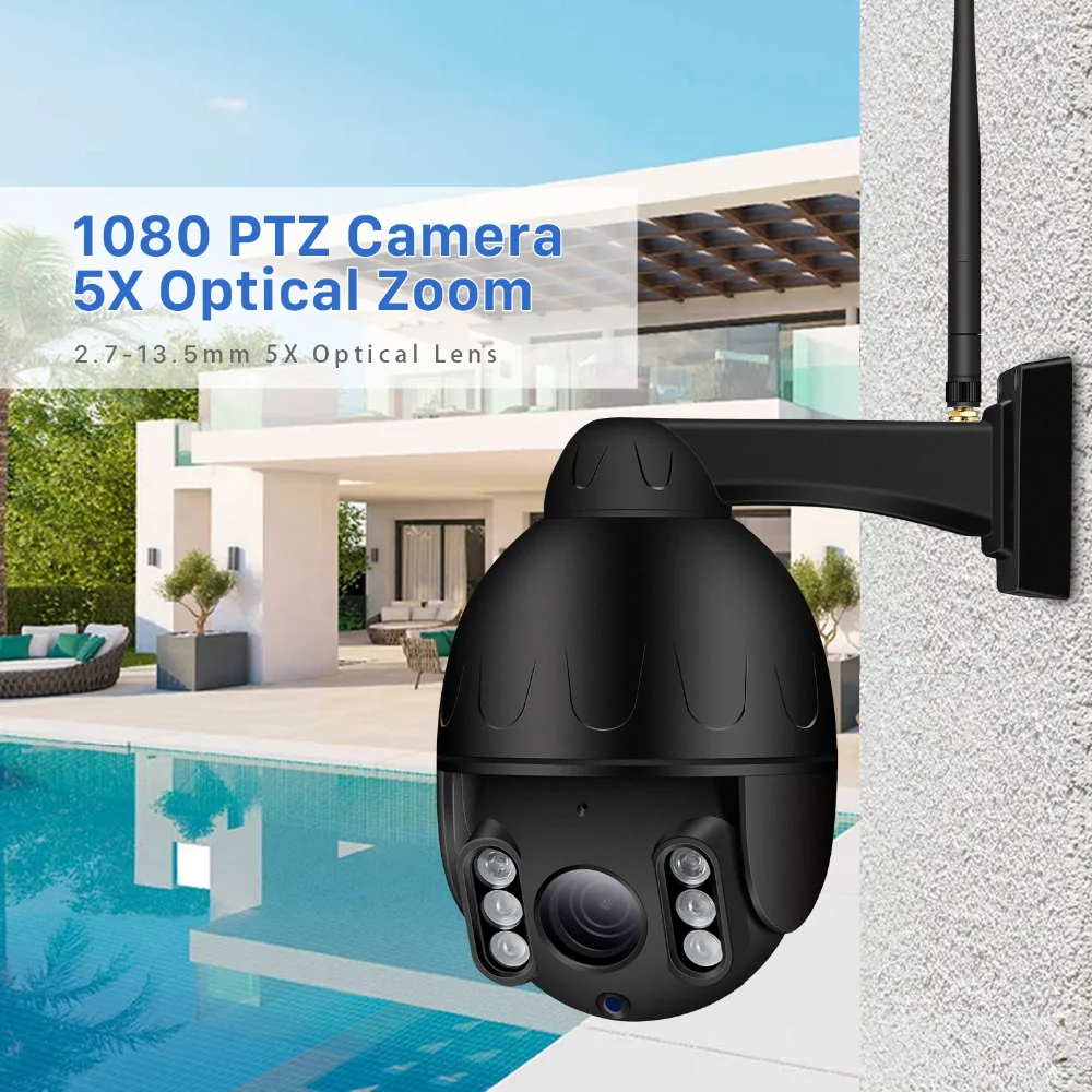 Супер Мини PTZ скоростная купольная wifi 1080P IP камера для улицы 5x оптический зум 2MP беспроводная камера H.265 IR 50 м ONVIF двухсторонняя аудио связь