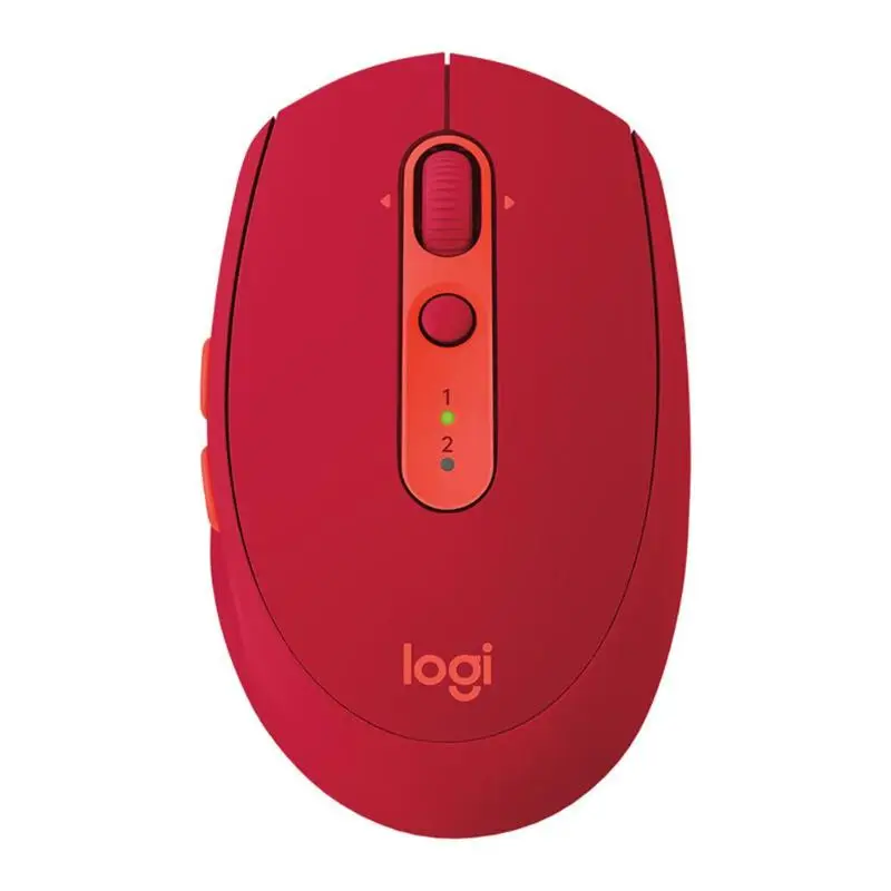 Беспроводная Bluetooth мышь logitech M590, бесшумная оптическая мышь, двухрежимный нано-приемник, мышь для дома и офиса, для ПК и компьютера - Цвет: Красный