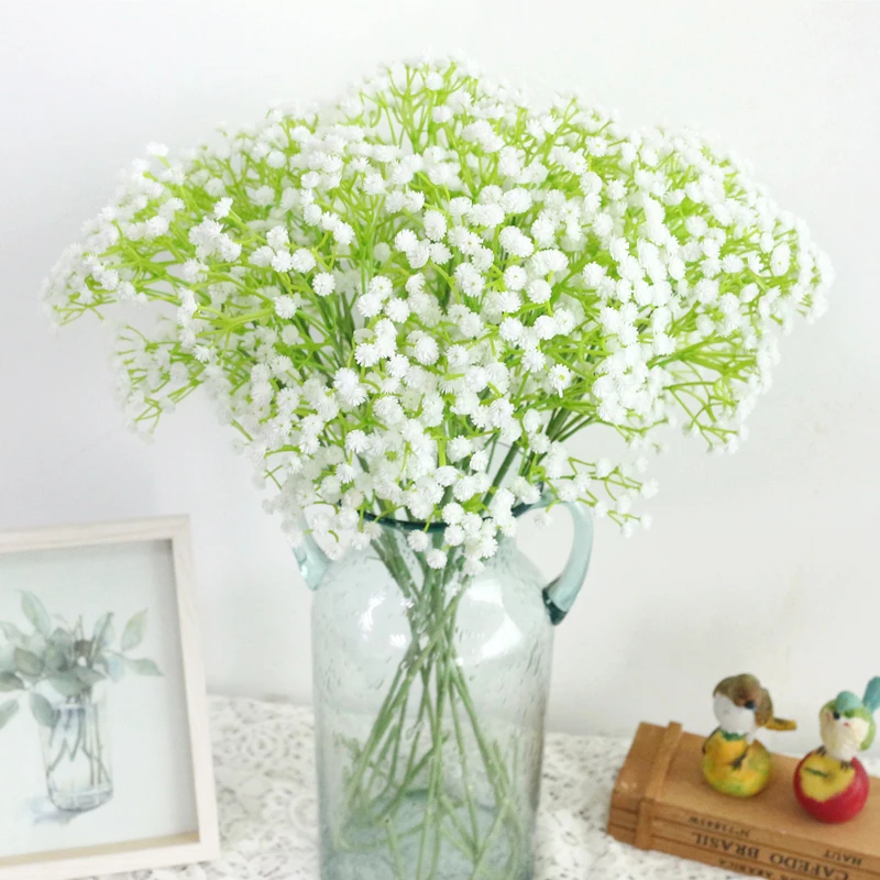 JAROWN Simulation Gypsophila Flower Branch Artificial Wedding Decorative DIY Silk Fake Flower Home Party Feast Decor Flores  (2)