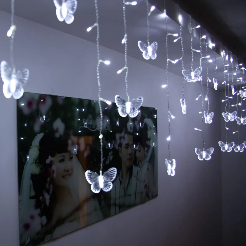 48 LEDs LED Butterfly led string 315CM*50CM AC220V Waterproof Curtain holiday Lights Christmas new year Garland Wedding Decor UW 48 LEDs LED Butterfly led string 315CM*50CM AC220V Waterproof Curtain holiday Lights Christmas new year Garland Wedding Decor UW