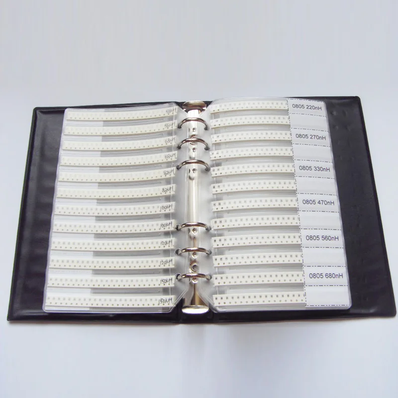 0805 SMD многослойный набор индуктора 44valuesx25шт = 1100 Шт образец книги 4.7nH ~ 100uH набор|book