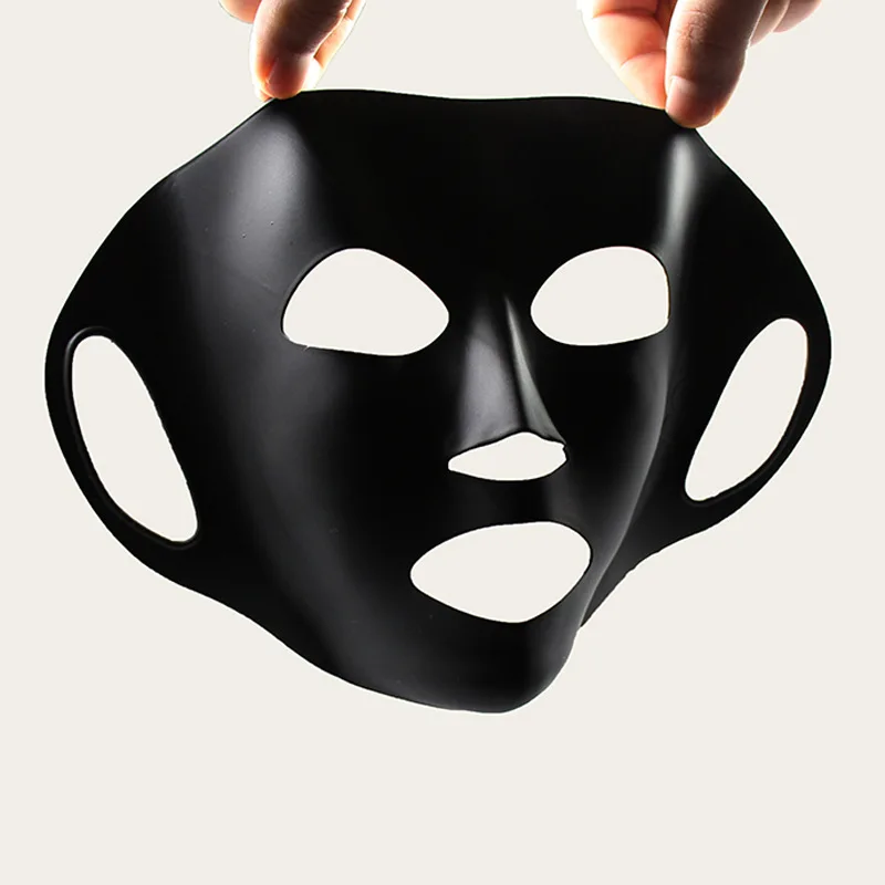 Маска для лица, инструмент для красоты, многоразовая маска для лица, силиконовая маска для подтяжки лица, высокое качество, отбеливающая маска, водостойкая - Цвет: Black