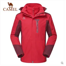 Camel 2015 Sport Winter Jacket Men’s Outdoor Windbreaker Hooded 3-in-1 Fleece Liner Warm Outerwear A4W214040